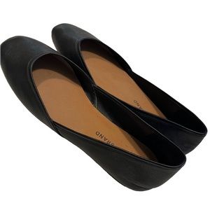 Lucky Brand Adoura Black Slip on Leather Casual Flats 8M NEW